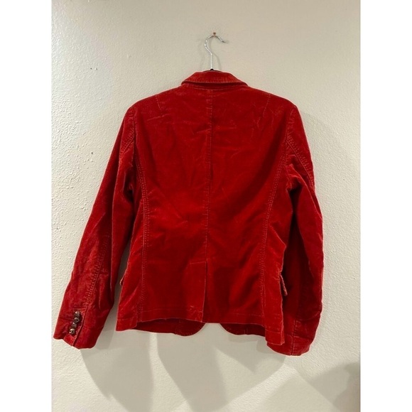 J Crew Burnt Orange Cotton Corduroy Leather Buttons Blazer Women's - Picture 2 of 13